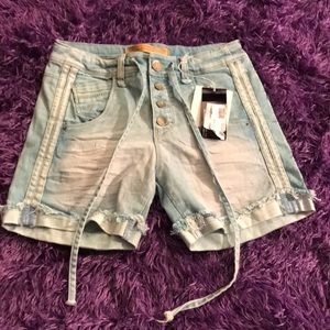 Bianco Long Jeans Shorts